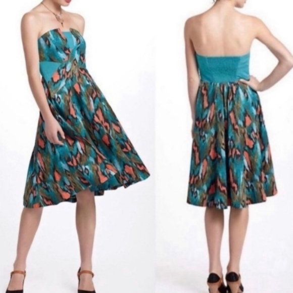 Beautiful ANTHROPOLOGIE, Girls from Savoy, Printed Cotton Dress Worn Once EUC - Picture 1 of 12